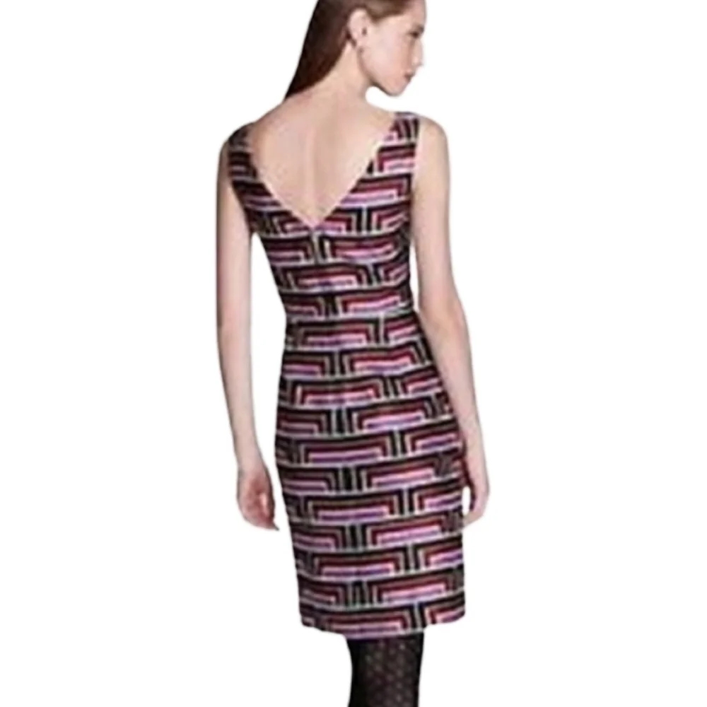 KATE SPADE Florence Broadhurst Sleeveless Geometric Print Silk Blend Dress Sz 0